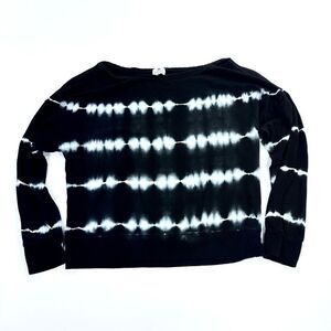 Sundry black tie die boat neck sweatshirt 3